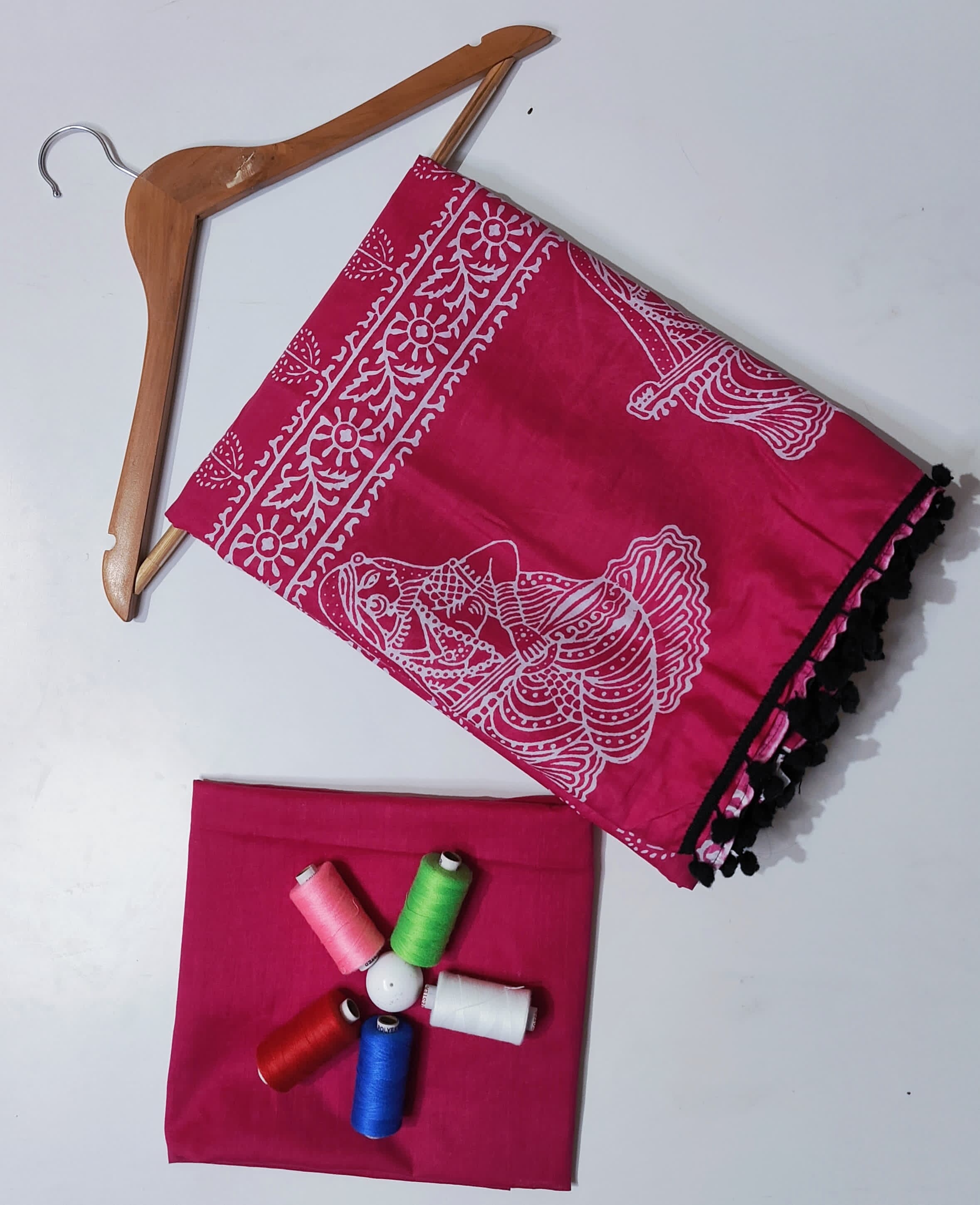 Hand block print Saree with blouse